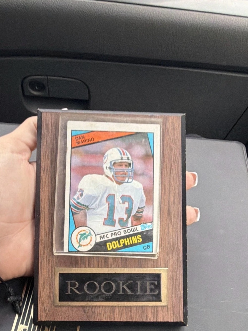 NFL Dolphins Rookie Plaque with Dan Marino Card - White, Aqua, Orange